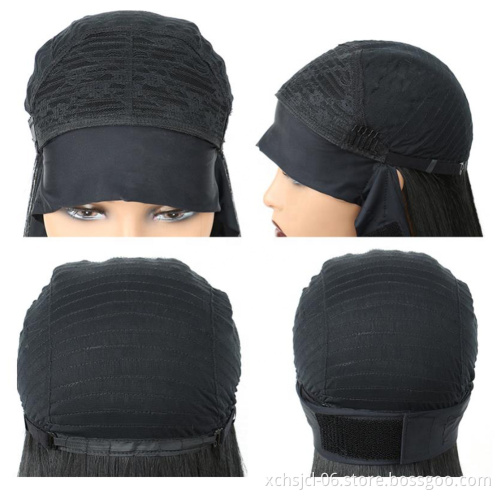 New Popular Turban Wig African Small Curly Black High Temperature Silk Explosion Hair Band Hair Cover for Women